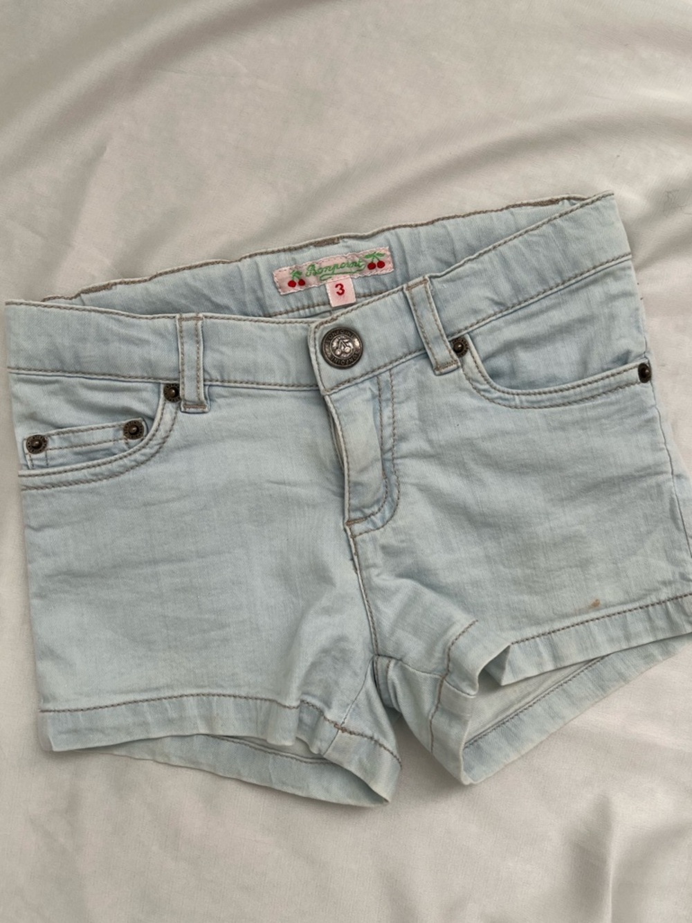 Bonpoint Pale Blue Denim Shorts